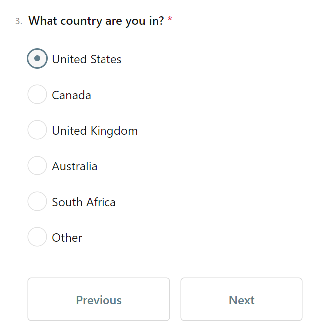 What country are you in?